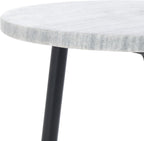 SAFAVIEH Home Collection - Hesse Side Table, Round Grey Marble Top with Black Metal Legs, Fully Assembled (ACC3732A)