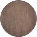 MAKLAINE Round Accent Table, 26.5" High, Engineered Wood, Rustic Natural Finish, Turned Pedestal, Stepped Base, Compact Design, Decorative Display or End Table for Living Room, Bedroom, Small Spaces