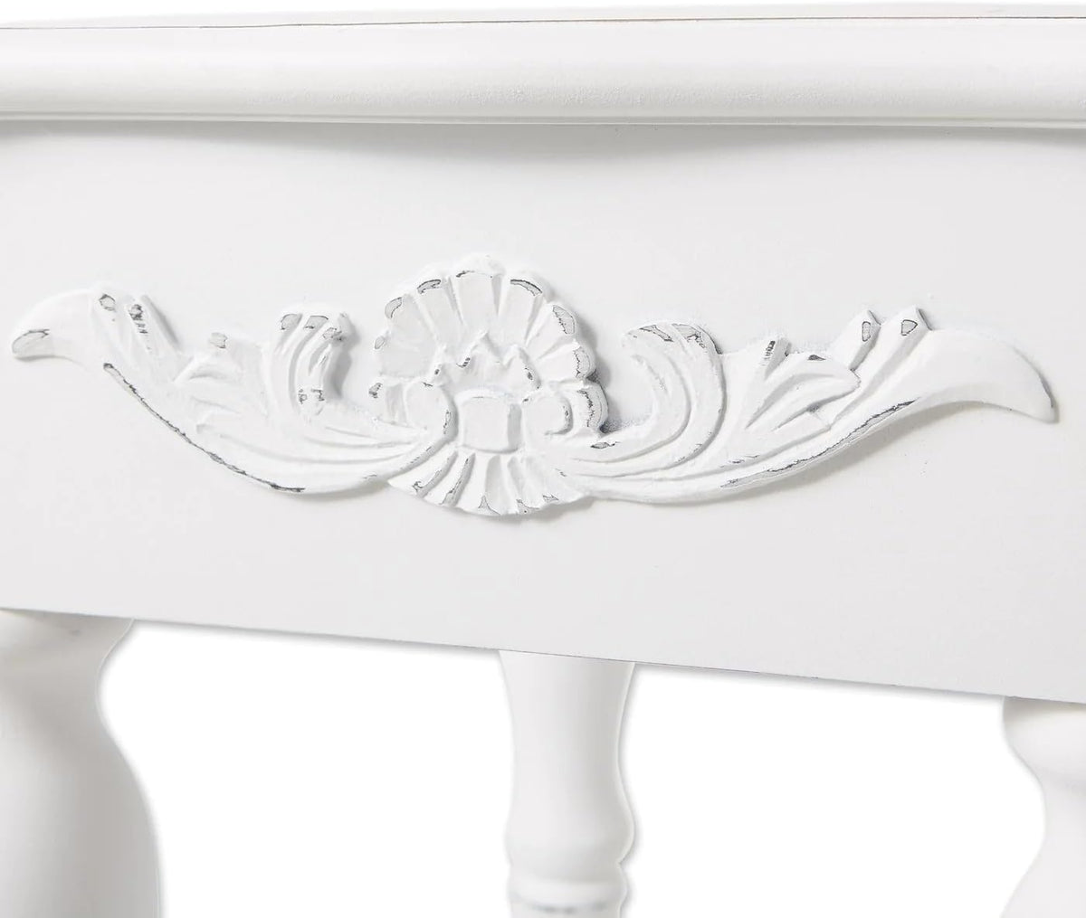 Accent Plus 34353 Carved White Side Table, Multicolor
