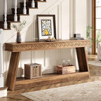 Tribesigns 70.9 Inch Extra Long Console Table for Entryway, 2-Tier | Narrow Sofa Table, Behind Couch Table, Farmhouse Entryway Table with Storage, for Living Room, Hallyway, Foyer, Rustic Brown