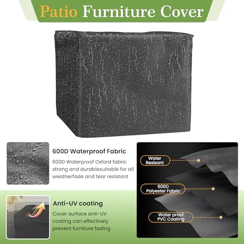 Amopatio 2 Pieces Outdoor Ottoman for Patio, Foot Rest for Couch, All Weather Outdoor Patio Footstool Rattan Patio Ottoman with 4" Thick Removable Cushion (Burgundy)