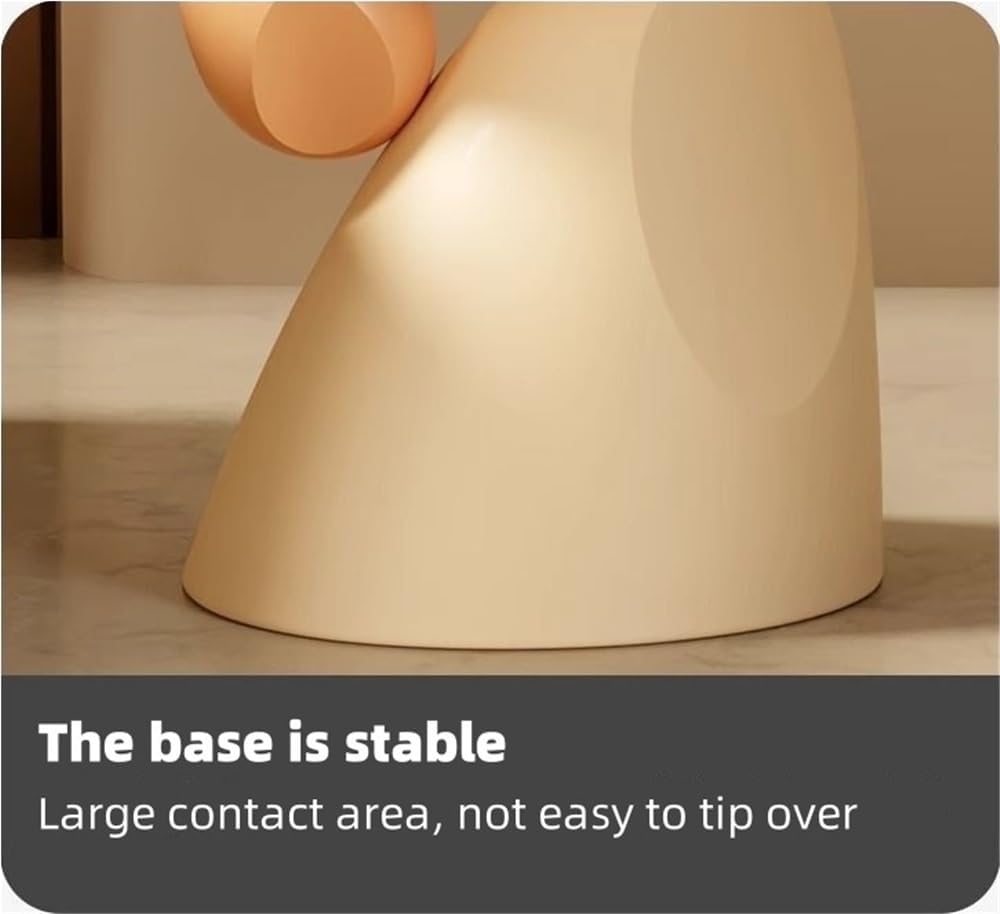 Resin Side Table, Stone Side Table Decoration, Small Bedside Table, Multifunctional Coffee Table, Suitable for Living Room, Bedroom(Brown)