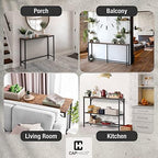 CAPHAUS 63” Narrow Long Console Table for Entryway, Classic Design Sofa Living Room, Skinny Table, Entrance Hallway, Plant Décor Rustic Oak 63-Inch