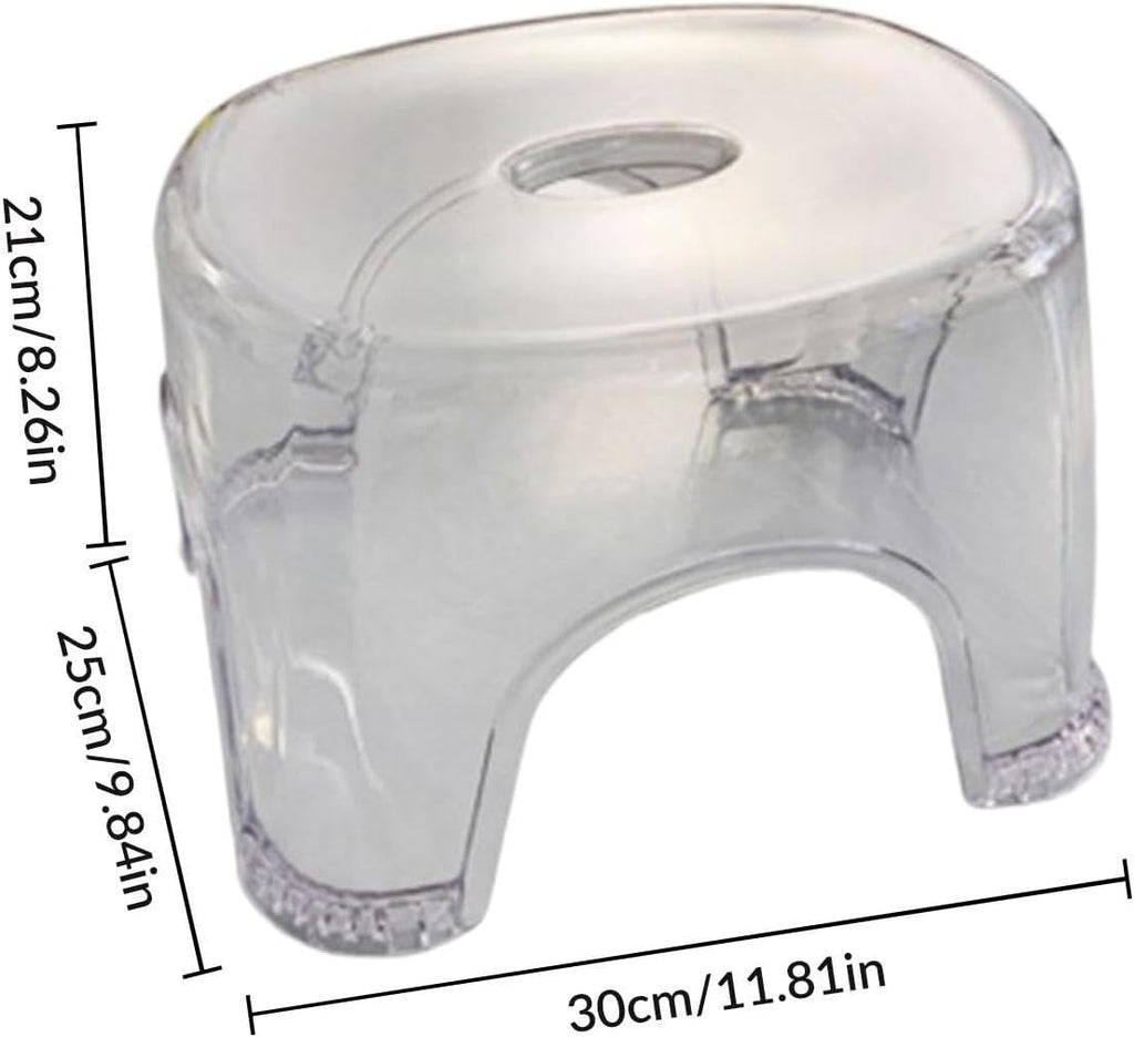 Acrylic Stool Shoe Changing Stool Portable 21cm Height Stable