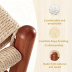 Y Wishbone Chair, Solid Ash Wood Dining Chair (Walnut) | Handwoven Paper Cord Seat, 300 LBS Capacity, Non-Slip Felt Pads, Curved Armrests, Ergonomic Y Back, Fully Assembled
