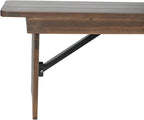Flash Furniture Hercules 60x12 in Commercial Folding Bench, Rustic | Foldable Locking Legs, Farmhouse, Rustic