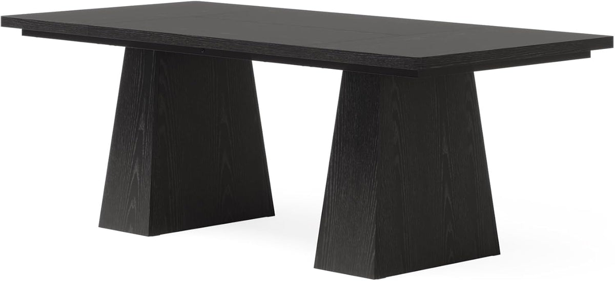 Tribesigns 63-Inch Executive Desk, Large Office Computer Desk with Double Pedestal, Modern Workstations Writing Table Conference Table Business Furniture for Home Office, Black