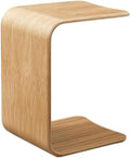 U-Shaped Side Table, Natural Edge End Table, Wood Side Table, Solid Wood End Table for Couch, C Shaped Mini Sofa Side Table for Small Narrow Spaces, Sofa Laptop Side Table, 3 Colors(White Oak)