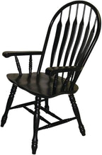 HomeStock Comfort Back Dining Armchair with Sculpted Arms and Contoured Seat Made of Solid Wood Fully Assembled Chair, 41" H x 24" D x 21.5" W Antique Black with Cherry