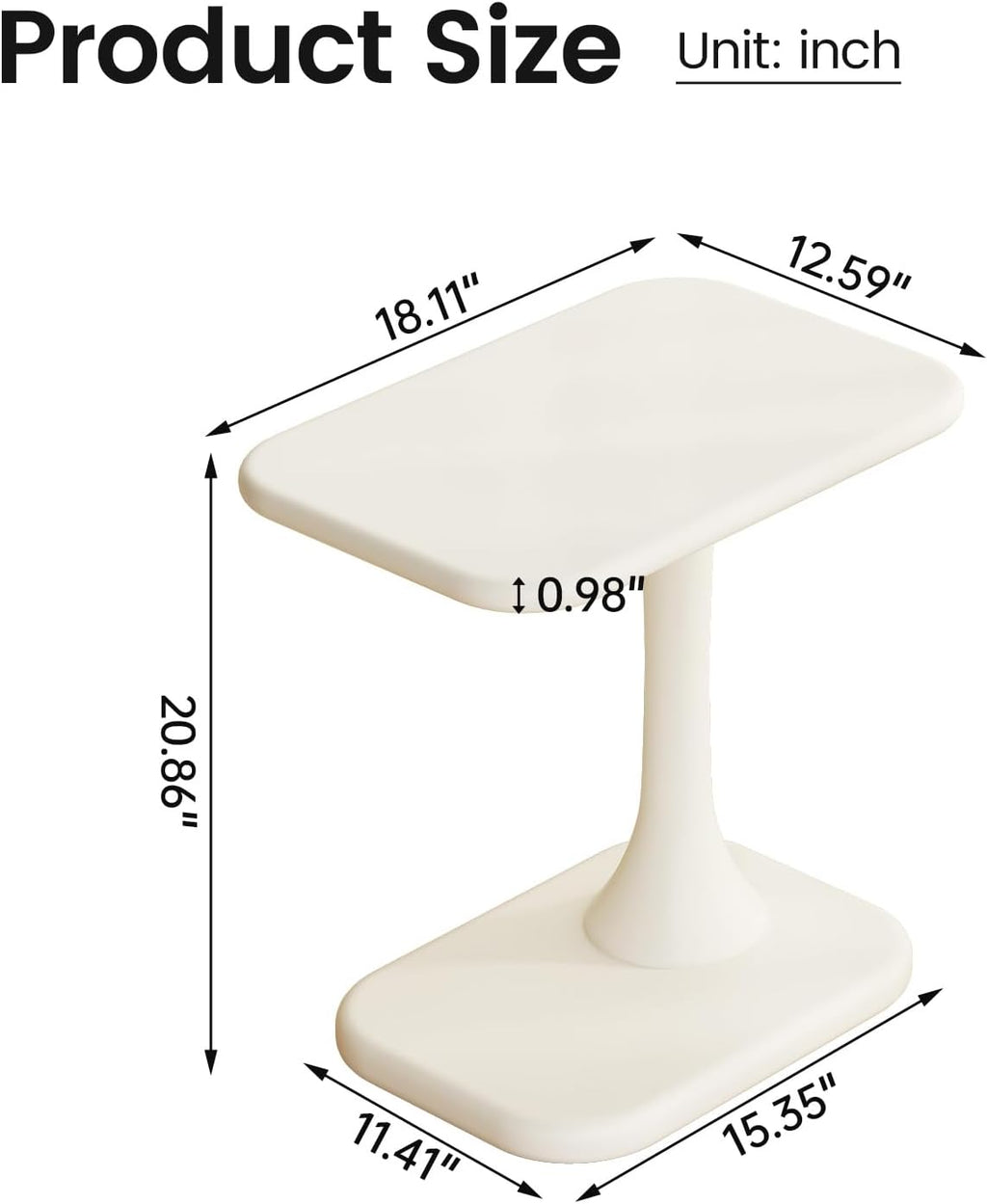 Guyii White End Table Small Side Table for Couch Modern Sofa TableLiving Room Table for Living Room, Bedroom Office