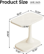 Guyii Modern Side Table, Cream White C-Shaped Sofa Table, Space-Saving End Table for Living Room, Bedroom, Sofa, Office, Easy Assembly
