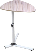 Modern Small Triangle Side Table, Adjustable Height Night Stand Bedside Table Sofa Side End Laptop Desk for Bedroom Living Room (White)