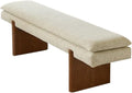 Modern White Bedroom Bench Walk-in Closet Wooden and Fabric Entryway(XS)