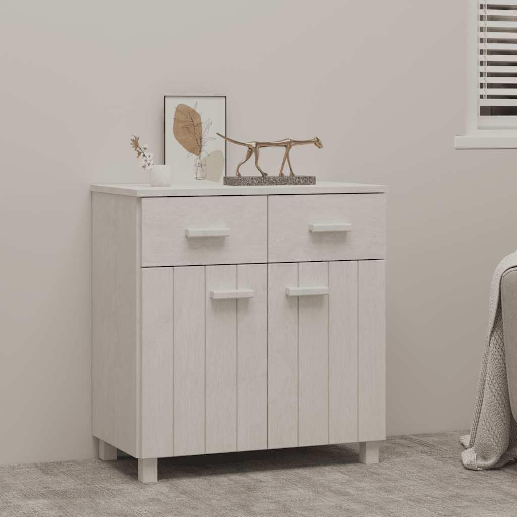 White Solid Pine Wood Sideboard with Matte Finish, 31.1 x 15.7 x 31.5 Inches, Modern Storage Cabinet for Dining Room, Spacious Drawers and Durable Construction for Home