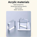 Acrylic Side Table with Integrated Base, Iridescent End Table, C-Shape Nightstand, Rainbow Coffee Table for Living Room, Bedroom