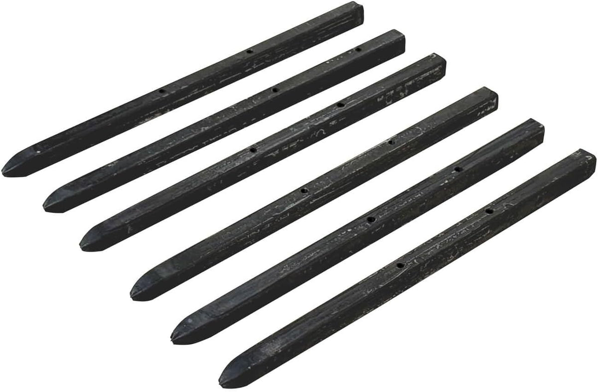 Sandbaggy Square Steel Concrete Form Stakes with Nail Holes - 5/8" Wide - Rust Resistant Coating - Removable, Reusable - Construction Grade Stakes (12 inch, 5)