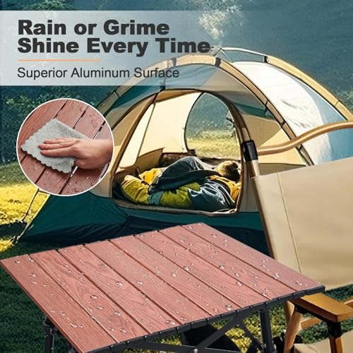 Odoland Portable Camping Table, Folding for Beach Outdoor Adjustable Height | 16.5"-23.6"H, Storage Bag for Camp, Cooking, Picnic, Travel, Backyards, Fishing, Park
