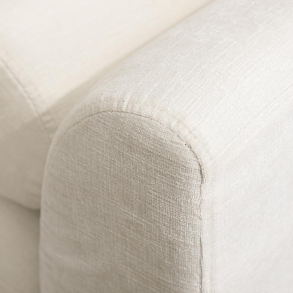 88.58" Chenille End of Bed Bench Chaise Lounge, Upholstered Bedroom Bench with Armrests & Bolster Pillows, PVC Legs for Living Room Entryway Apartment Dorm (88.58", Beige)