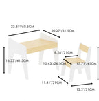 Table and Chair Set for Boys and Girls, Smooth MDF Wood, Scaled-Down Size, Multi-Use Desk for Study, Play & Dining at Home and Classroom, Easy Assembly