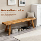 Wood Bench Indoor Farmhouse Skinny Entryway Bench Hallway Foyer with Sturdy | Rustic Indoor Bench End of Bed, Norrow Solid Wood Benches for Bedroom Living Room 31.4 x10.2 inch
