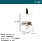 Acrylic End Table for Nightstand,21" H C-Shaped End Table for Living Room,Bedside Table for Bedroom.Side Tables for Living Room for Small Spaces,Clear