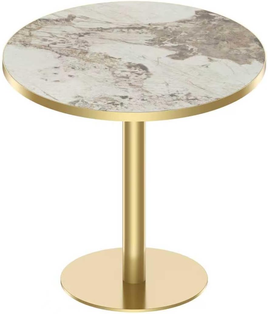 Modern Round Dining Table 31.5 inch Bistro Tulip Table with Faux Marble Top, Sturdy Metal Frame, Easy Assembly for Kitchen Office Restaurant Cafe
