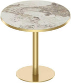 Modern Round Dining Table 31.5 inch Bistro Tulip Table with Faux Marble Top, Sturdy Metal Frame, Easy Assembly for Kitchen Office Restaurant Cafe