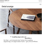 Round Dining Table for 4, Modern Farmhouse Kitchen Table,Small Circle Dining Tables with Wood Strip Base Round Conference Table for Small Spaces(Natural,35.4" L x 35.4" W x 29.5" H)