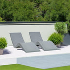 Aqua Outdoors Luxury in-Pool Chaise Lounge Chairs, 2-Pack for Tanning Ledge & Sun Shelf, Fits 9 Inch Water Depth, Heavy-Duty LDPE Water-Weighted Pool Loungers, UV-Resistant, Gray Granite.