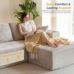 MAXYOYO Couch, 104-Inch L-Shape Sectional Sofa, Right-Facing Chaise