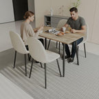 Small Dining Table Set for 4, Modern Kitchen Table Set for 4, 5 Piece Wooden Dining Table Set, 47'' Kitchen Table Set with 4 Fabric Dining Chairs Ideal for Small Spaces