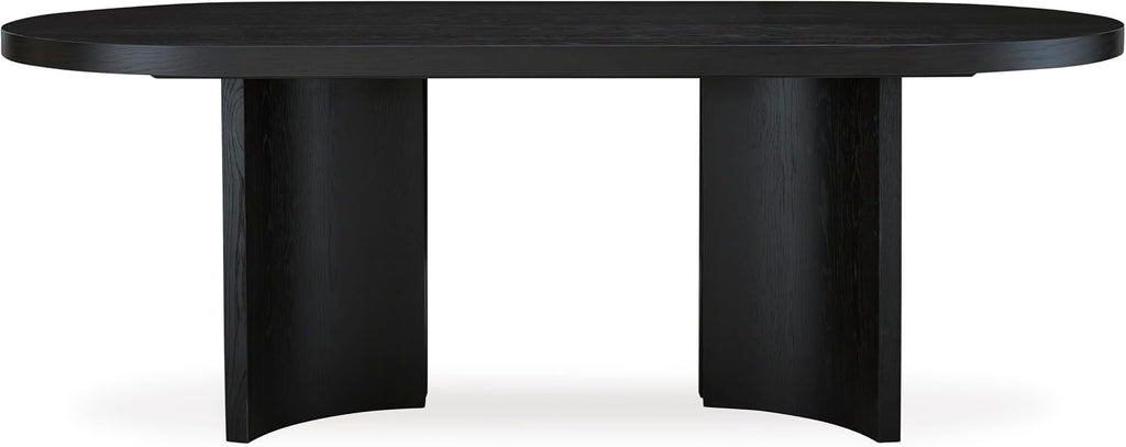 Signature Design by Ashley Rowanbeck Minimalist Dining Table for 8 People, Black