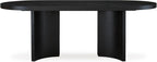 Signature Design by Ashley Rowanbeck Minimalist Dining Table for 8 People, Black