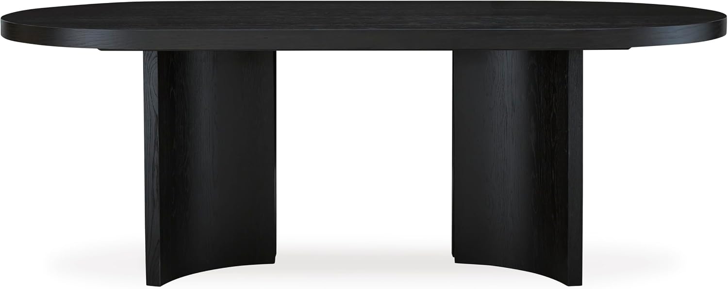 Signature Design by Ashley Rowanbeck Minimalist Dining Table for 8 People, Black