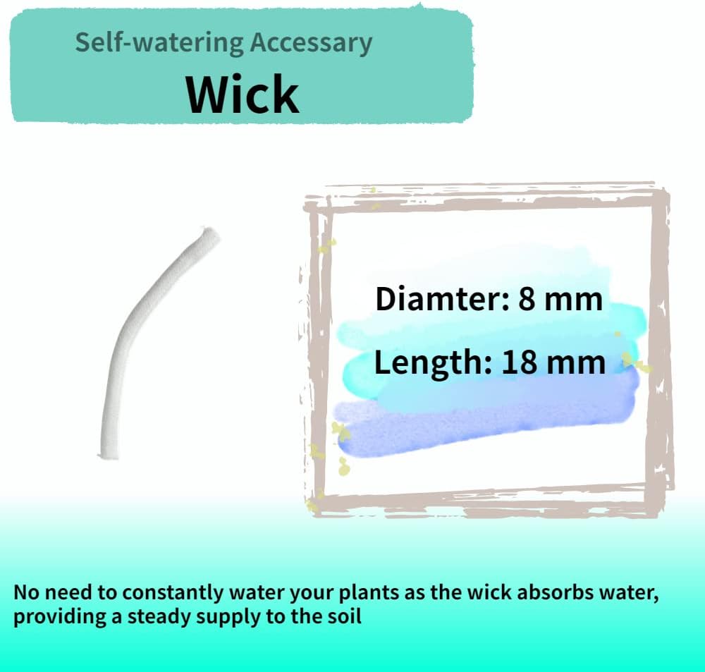 Nihow Self Watering Planter Accessory Set with Wick, Mesh - Enhance Your Plant's Growth and Health Easily
