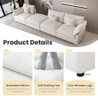 Cloud Couch Modular Sectional Sofa,82.68" Oversized LoveSofa, Down Filled Convertible Wide Seater for Living Room Set, Covers Washable&Replaceable,White