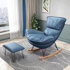 Rocking Chair with High Rest and Footstool, Reclining Glider Chair for Living Room Bedroom, 330lbs Capacity