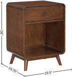 Starlight Canyon Home Brown Wooden Nightstand with Drawer - 1 Drawer Side Table for Bedroom with Lower Shelf Storage for Living Room or Bedside Use