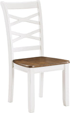 Lexicon 7-Piece Dining Set, Wooden Dining Table and 6 Chairs, Cherry/White | Farmhouse Dining Set, Rectagular Table, Cross Back Chairs, Easy Assembly Seater for Indoor Home, Dinner, Kitchen, 2-Tone