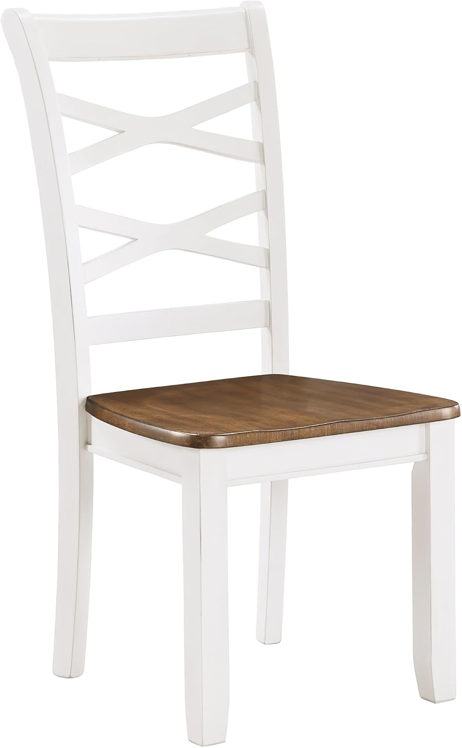 Lexicon 7-Piece Dining Set, Wooden Dining Table and 6 Chairs, Cherry/White | Farmhouse Dining Set, Rectagular Table, Cross Back Chairs, Easy Assembly Seater for Indoor Home, Dinner, Kitchen, 2-Tone