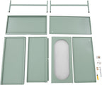 Accent Cabinet with Glass Doors – 3 Tier Storage, Modern Coffee Bar Station Pantry Cupboard Accent Cabinet for Kitchen Living Room Bedroom Bathroom, 31.5"x15.8"x40"(Green)