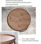Telephone Table, Mobile Tray Sofa Side Table,Retro Solid Wood Telephone Desk,with Metal Storage Space,Diameter 16.14inch (Color:Walnut,Size:16.1416.1419.68in)