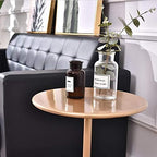 Telephone Table, Round Metal Coffee/Telephone/Bedside Table,Living Room Sofa Side Table,Removable Design,4 Metal Foot Base(Gold-15.74 * 21.65in
