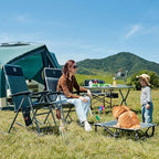 Timber Ridge 3-Level Adjustable Rocking Camping Chair, Ergonomic Padded High Back, Supports 300 LBS, Stable Anti-Tip Rocker, Hard Armrests for Easy Standing, Portable for Patio, Lawn & Tailgating
