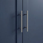 Furnifact Blue Pantry Cabinets Two-Piece Storage Set with Anti-Tip Mechanism and Floor Clearance, Durable Construction, Ideal for Organized Kitchen Storage