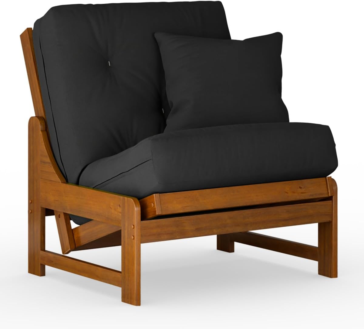 Nirvana Futons Arden Armless Style Chair and Black Cushion Set
