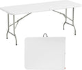 Elevon 6 Feet Heavy Duty Folding Table with Adjustable Height, Fold-in-Half Portable Table for Indoor Outdoor Use - Camping, Picnic, Party, Wedding, Dining, Utility Table