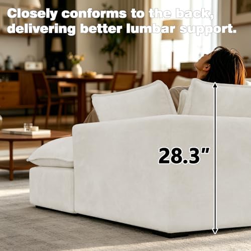 Couch Sectional Sofas Cloud Couches for Living Room | Loveseat L U Shaped Modern Modular Cloud Sofa with Pillows and Ottoman for Bedroom