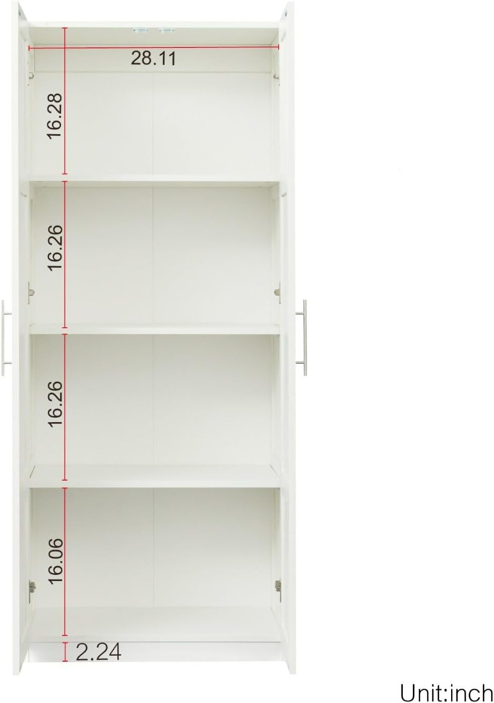 White Pantry Cabinet with 2 Doors and Adjustable Shelves, 70.87" Tall Kitchen Storage Cabinet, Freestanding Cupboard for Kitchen, Dining, Living, Bathroom and Laundry