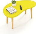 Mango Coffee Table Low Table with 4 Solid Wood Sturdy Legs, Floor Table Desk for Sitting on The Floor, Storage and Living Room Furniture (Yellow)